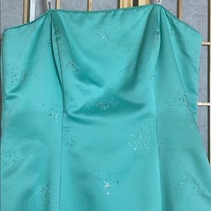 Blue Sparkly Lace up Prom Dress